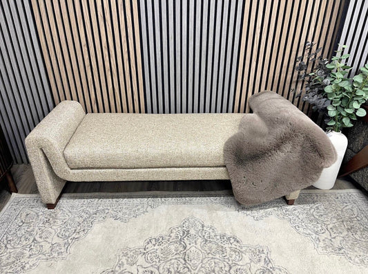 Bennett Speckled Latte Boucle Bench