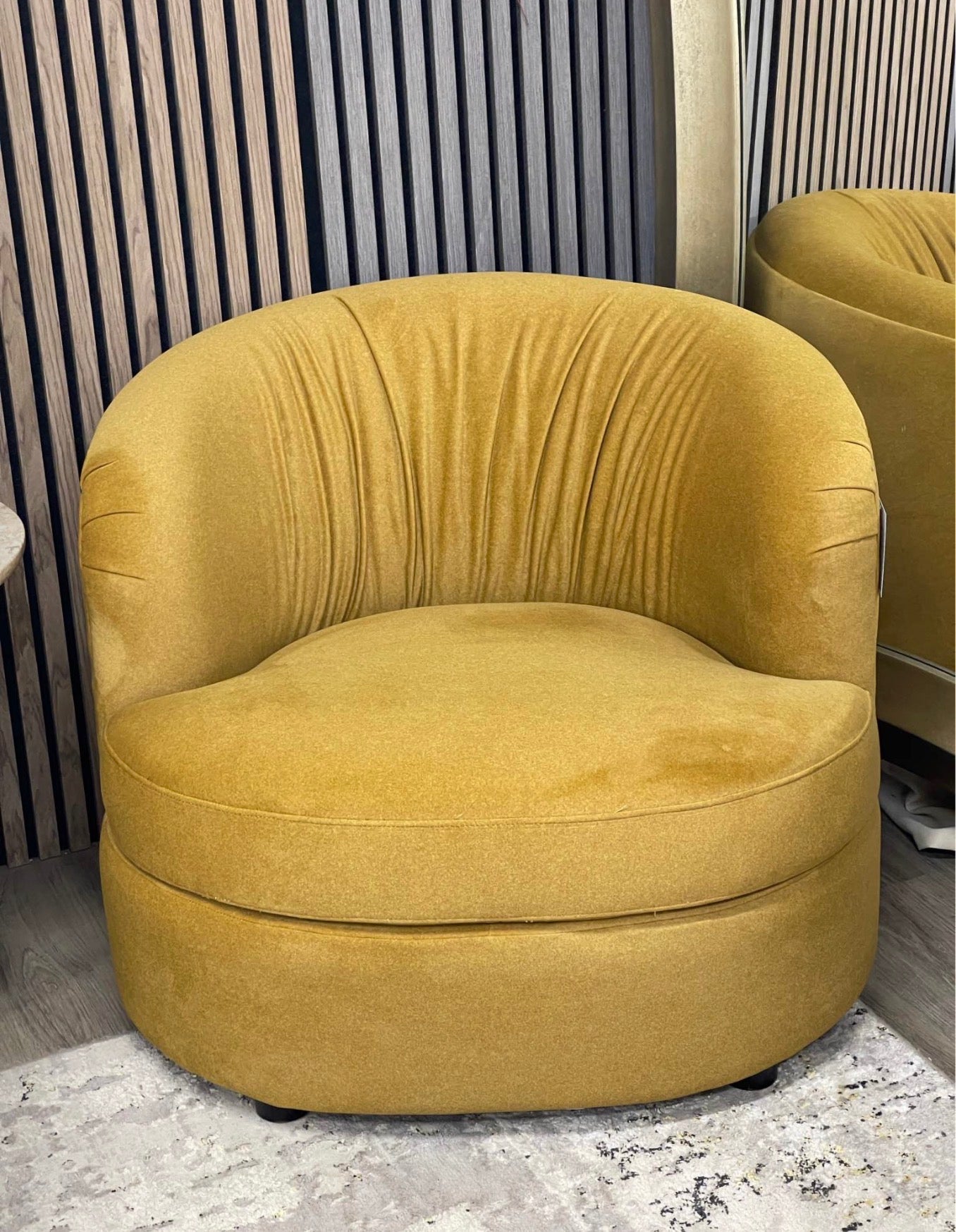 Portland Mohair Mustard Accent Chair