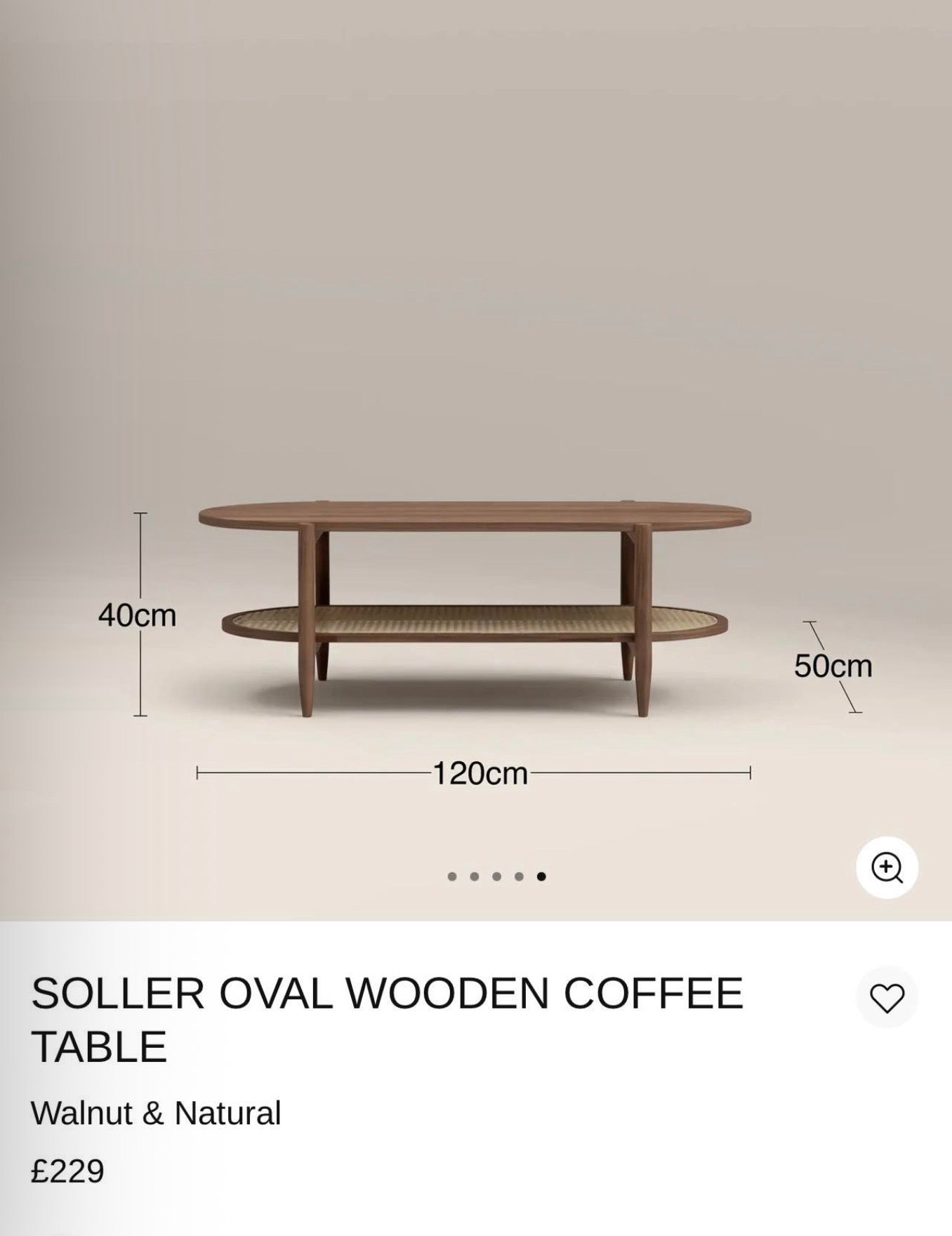 Oval Walnut Coffee Table