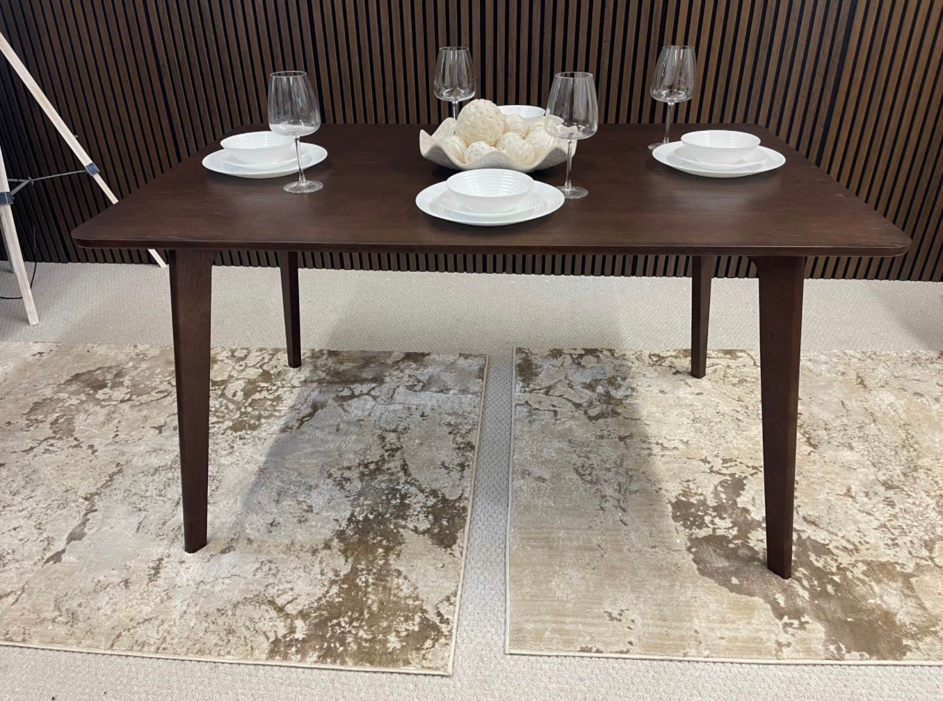 Rectangle Wooden Dining Table In Walnut Finish