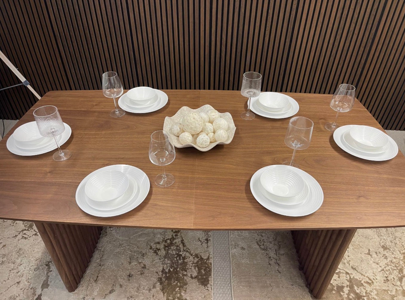 CALEB 6-8 SEAT RECTANGLE WOODEN EXTENDABLE DINING TABLE