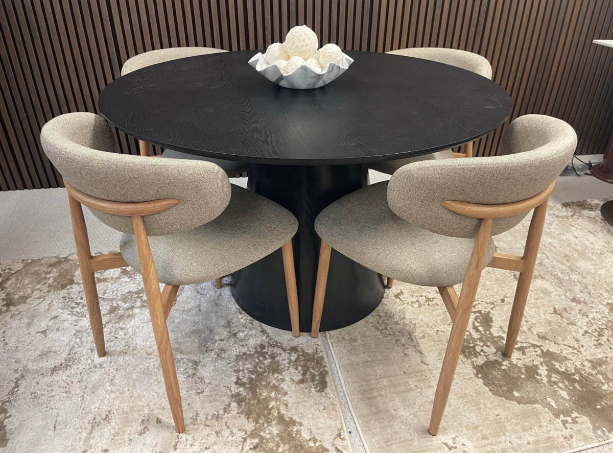 Black Wooden Round Dining Table