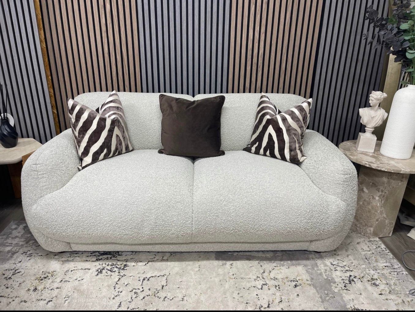 Cloud Speckled Stone Boucle 2 Seater Sofa