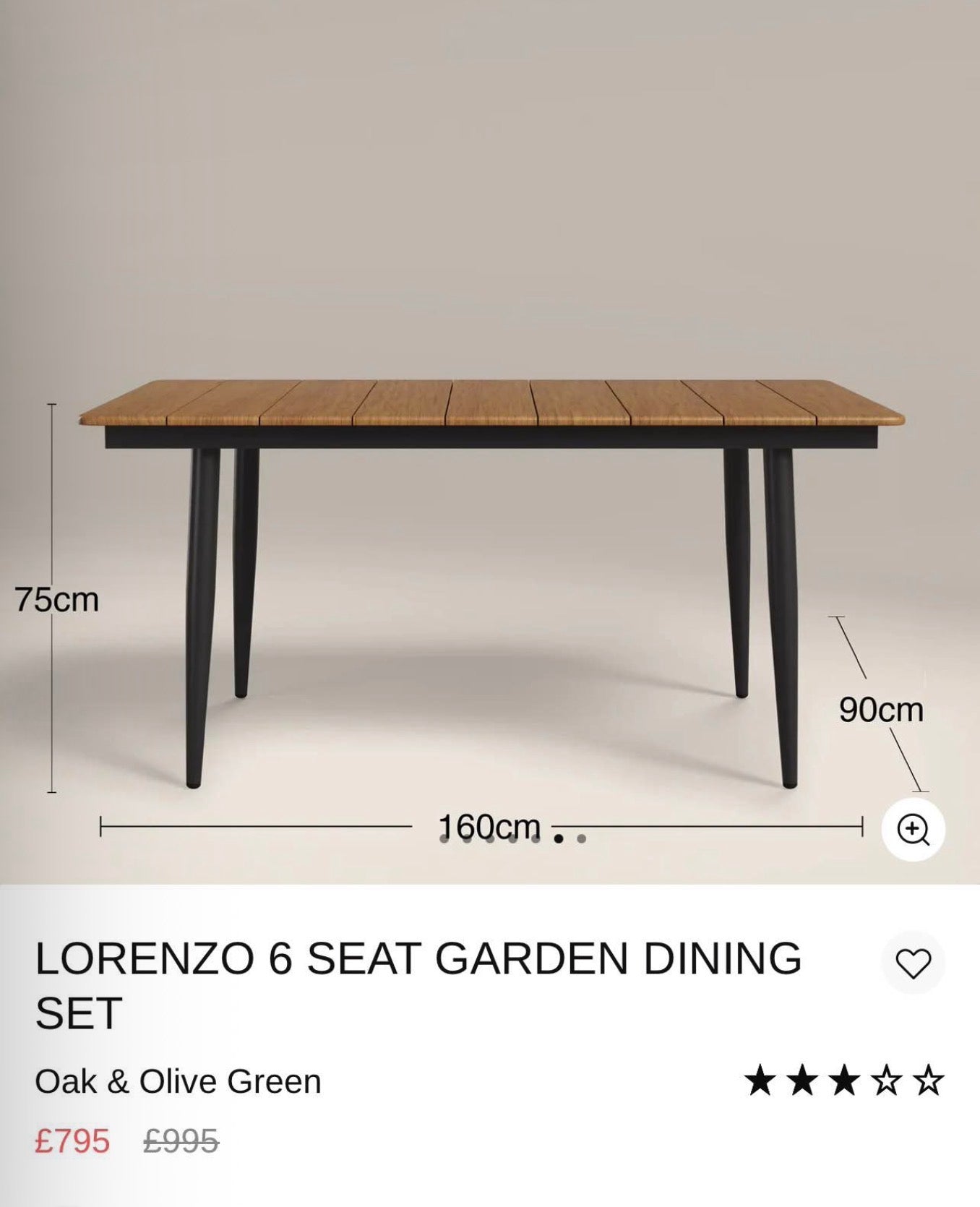 6 Seat Garden Dining Set