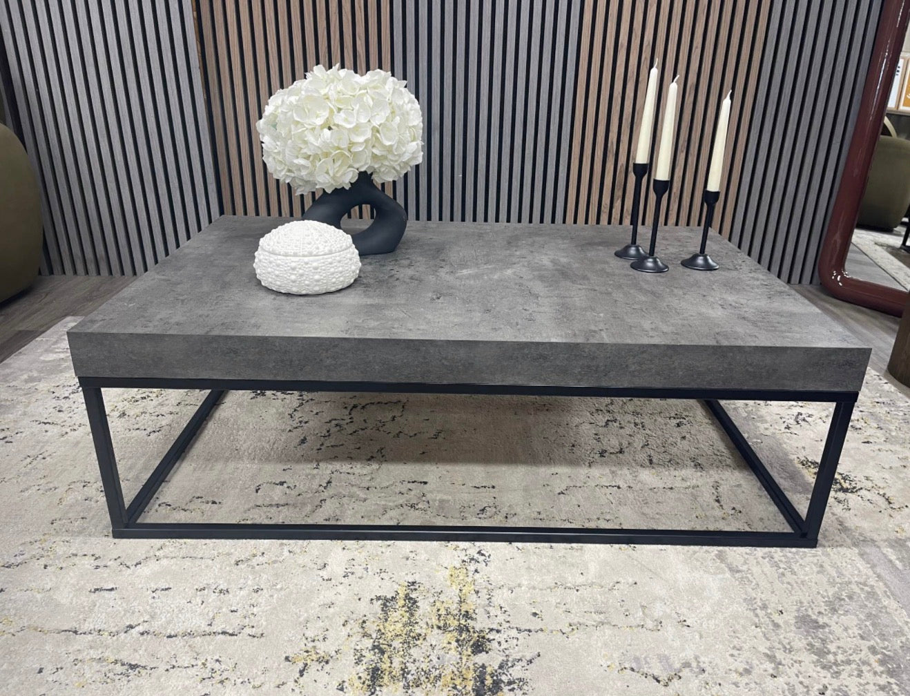 Large Concrete Effect Coffee Table