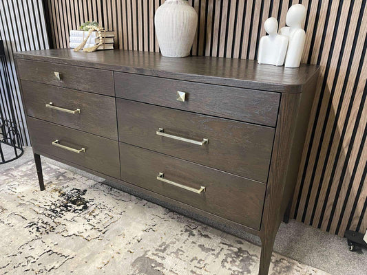 Hudson 6 Drawers Chest Brushed Brown Oak