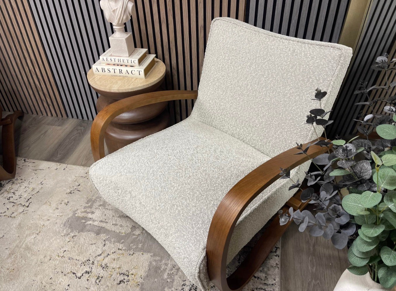 Speckled Stone Boucle Accent Chair