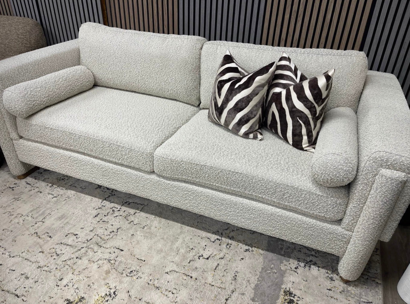 Speckled Stone Boucle 3 Seater Sofa