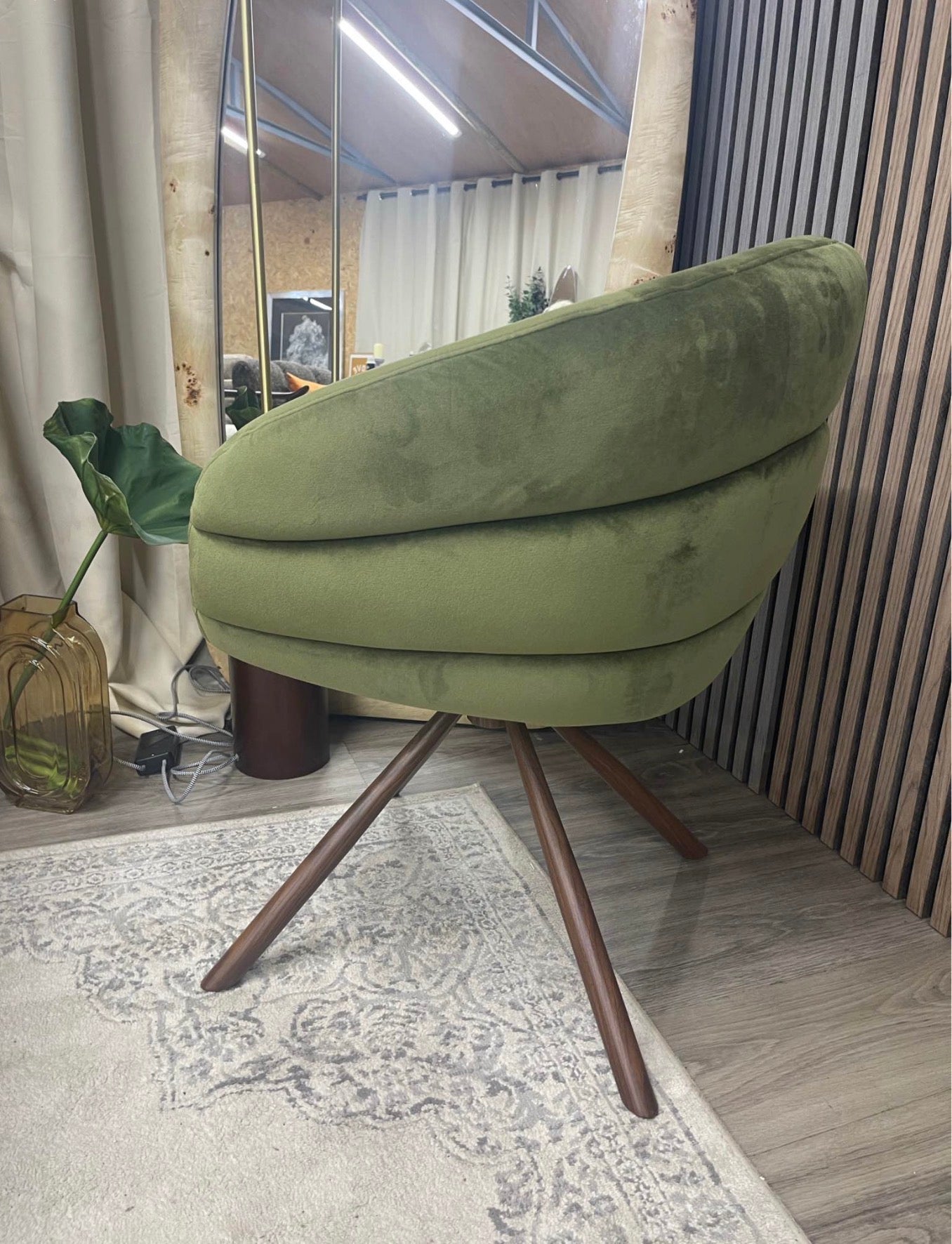 Moss Green Velvet Swivel Desk Chair