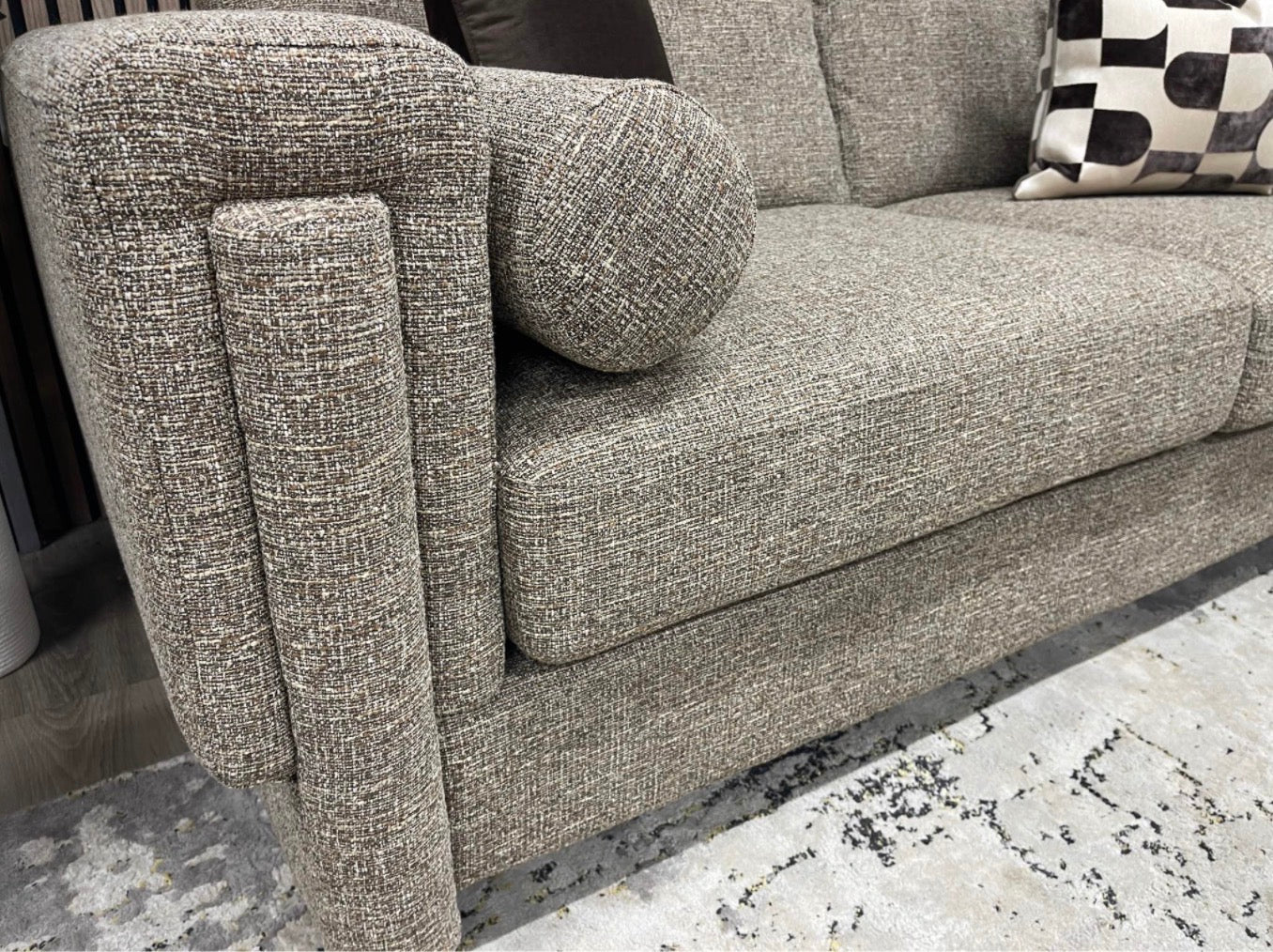 Speckled Cappuccino Boucle 3 Seater Sofa