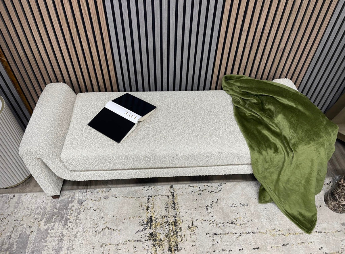 Bennett Speckled Stone Boucle Bench