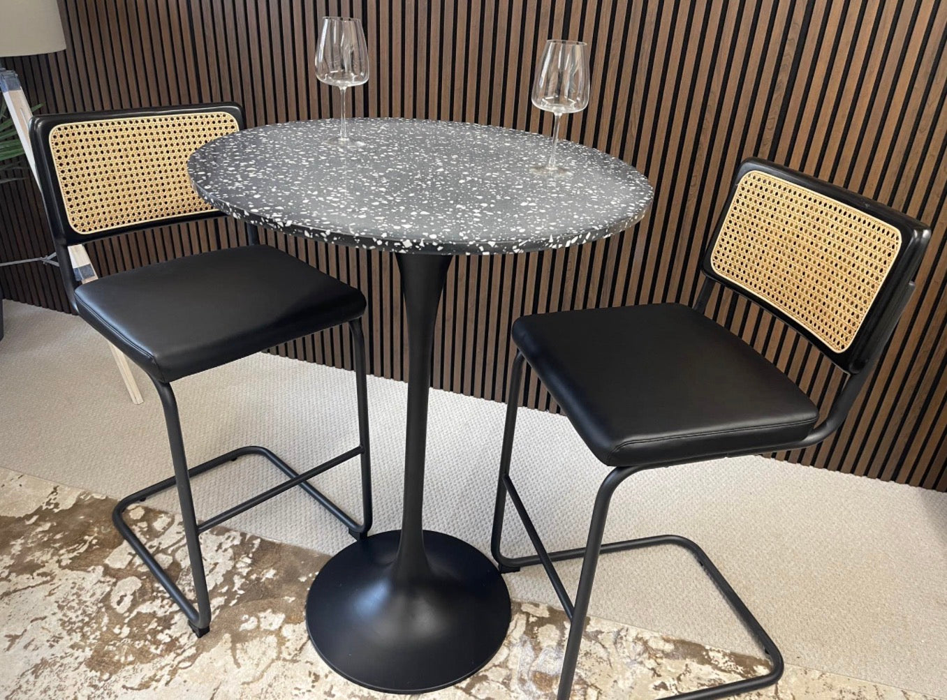 Black Marble Bar Table Only