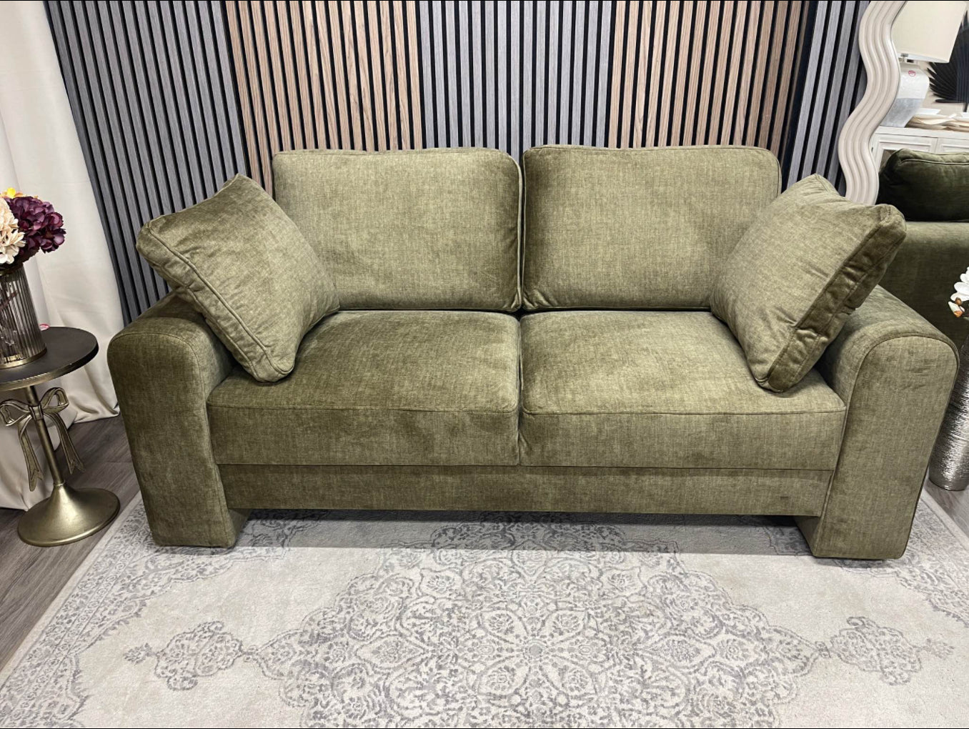 Moss Green Velvet Sofa
