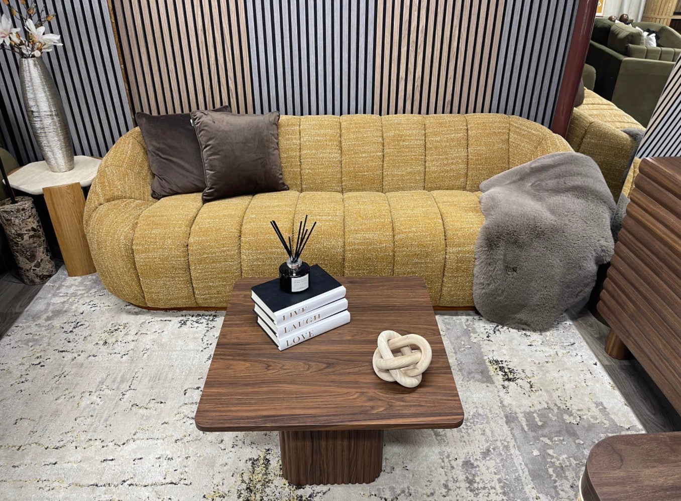 Ivy Speckled Honey Boucle 3 Seater Sofa