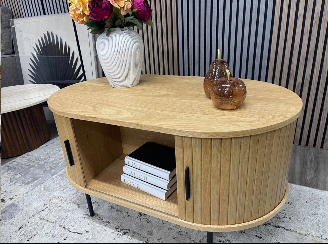 Cult Furniture Mika Oval Wooden Coffee Table