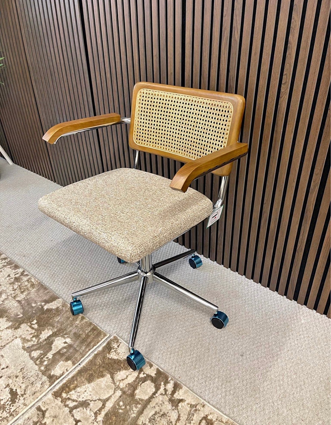 Speckled Latte Boucle Office Chair