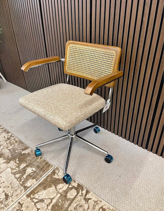 Speckled Latte Boucle Office Chair