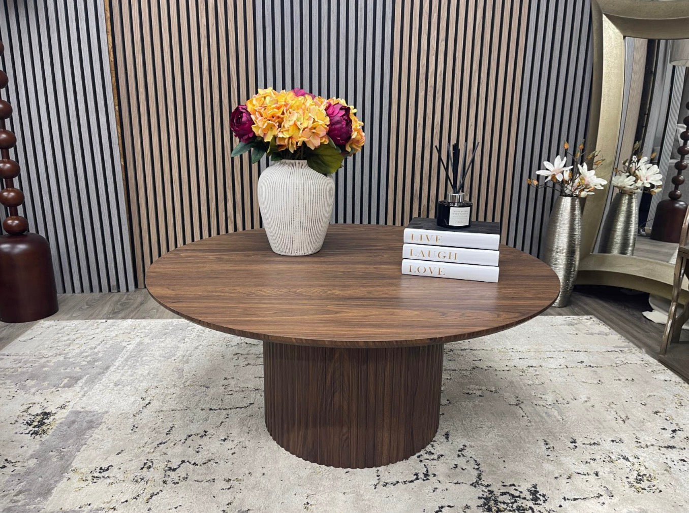 Round Walnut Coffee Table
