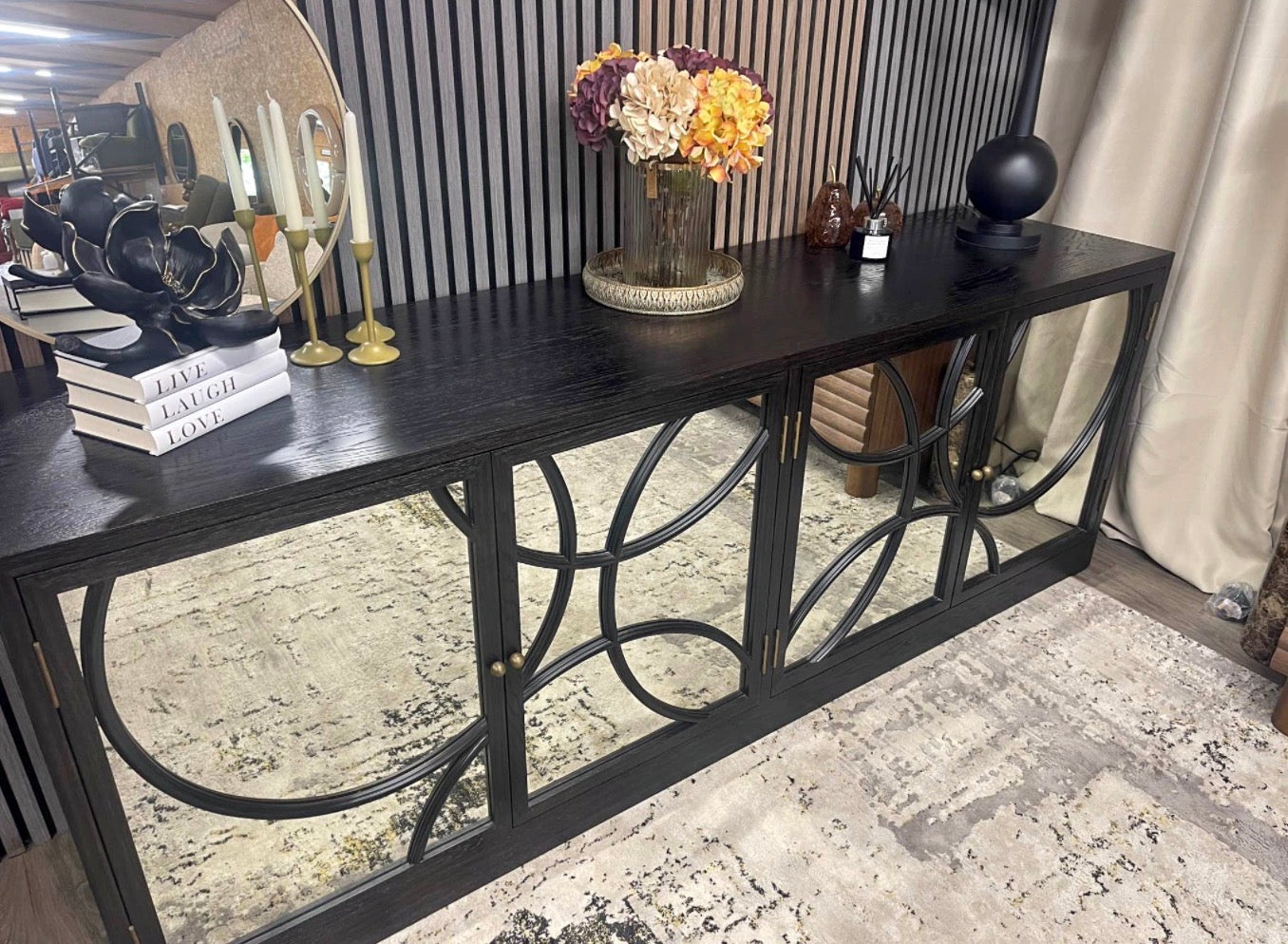Large Black Oak Sideboard