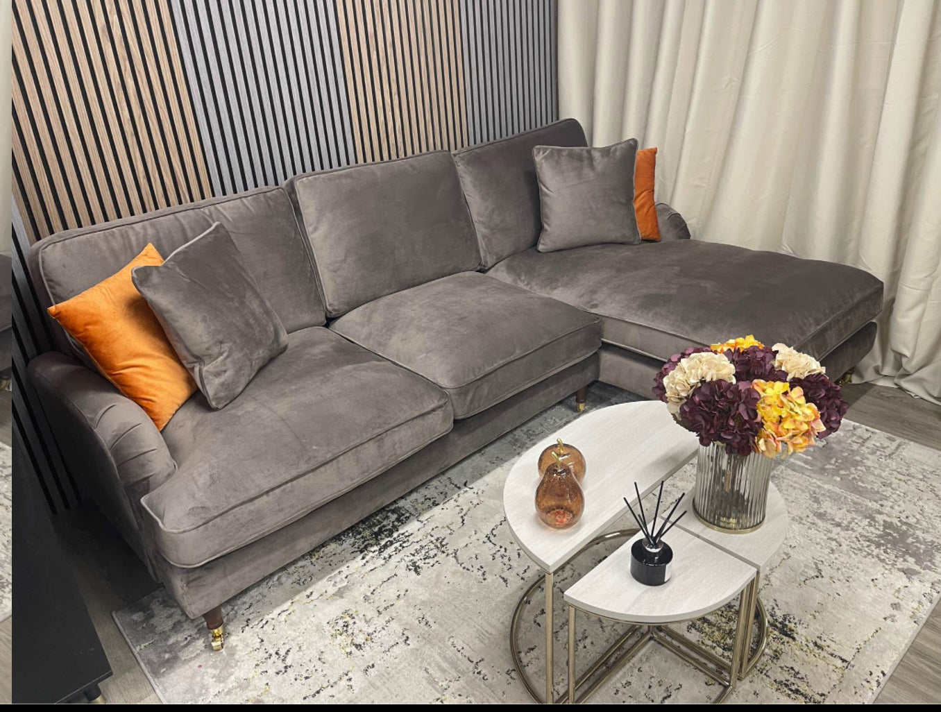 Ashby Large L Shape Velvet Sofa