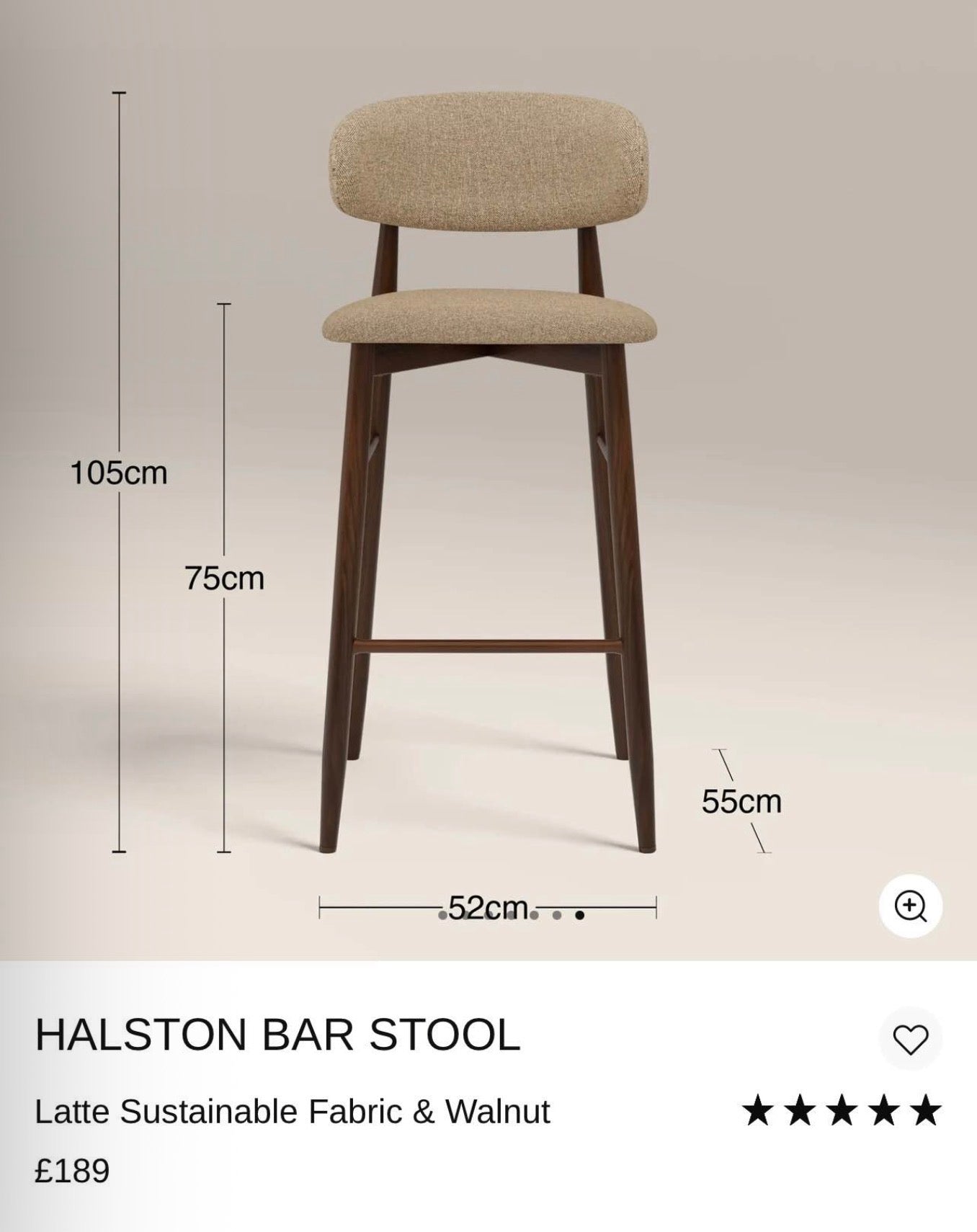 Halston Latte Barstools x4
