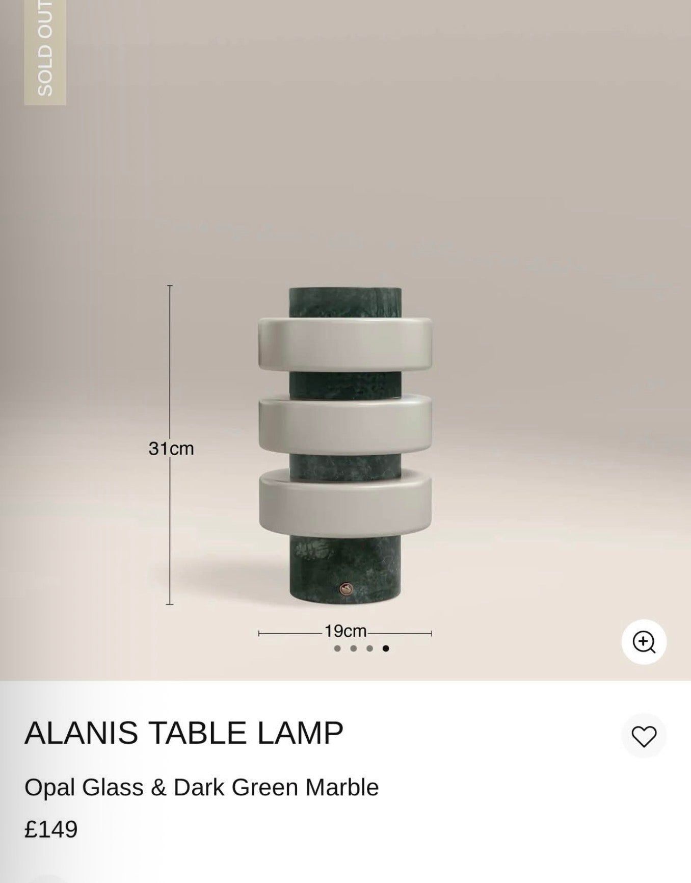 Set Of 2 Green Marble Table Lamps