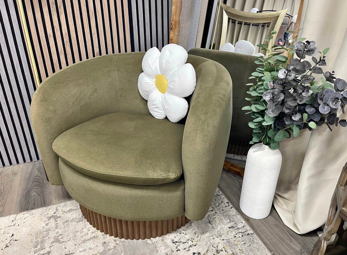 Viva Mohair Velvet Swivel Chair