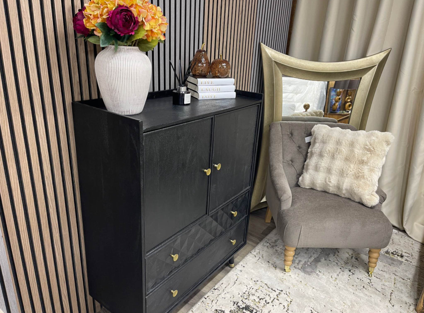 Next Mango Wood Cabinet