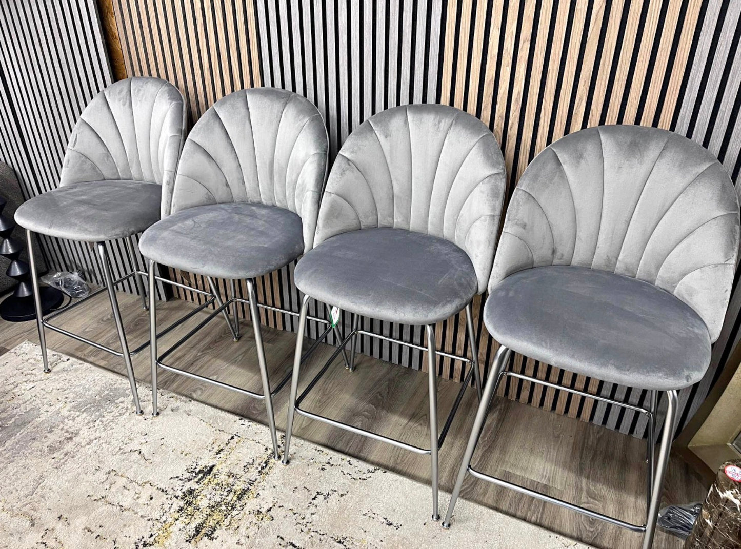 Grey Velvet Kitchen Stools £40 per chair