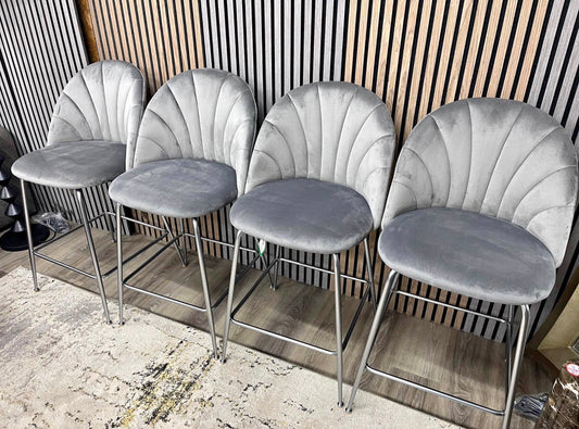 Grey Velvet Kitchen Stools £40 per chair