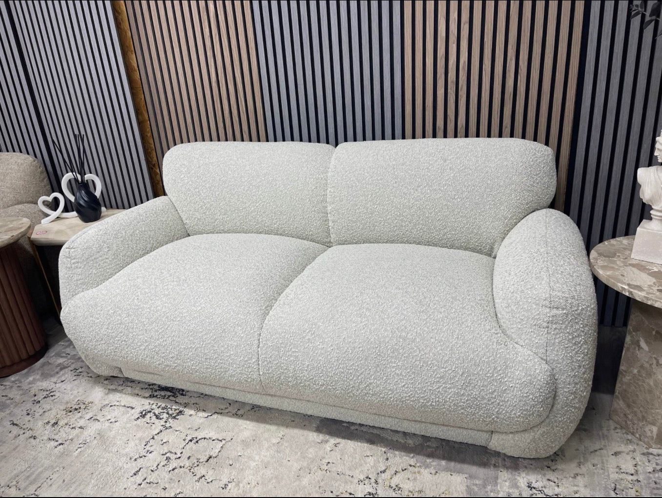 Cloud Speckled Stone Boucle 2 Seater Sofa