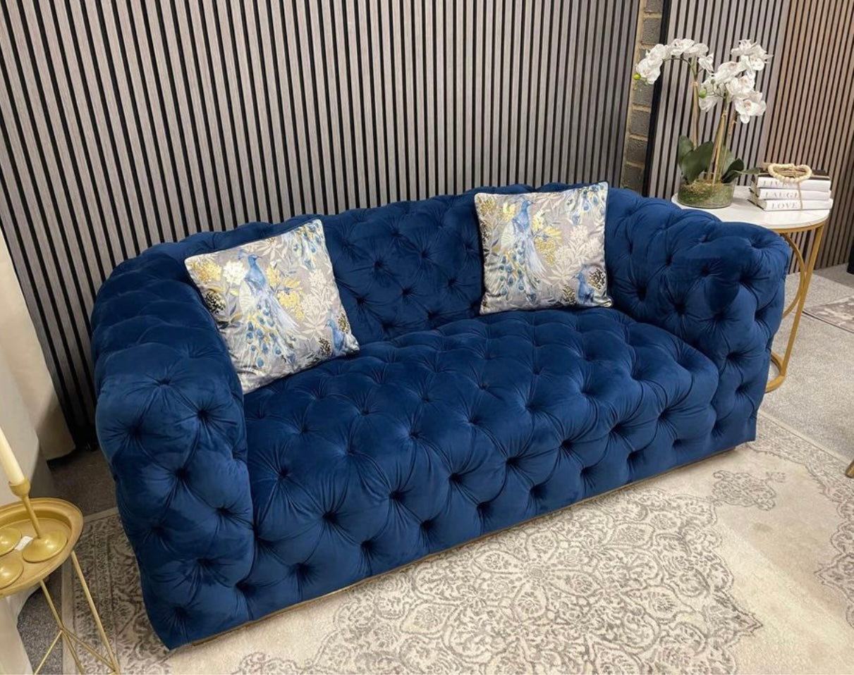 Blue navy velvet sofa