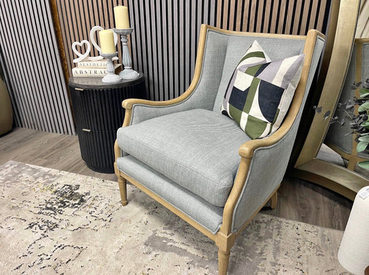 Windsor Oak French Style  Armchair In Swedish Grey