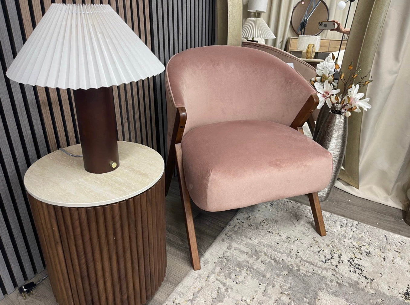 Kira Blush Pink Accent Chair
