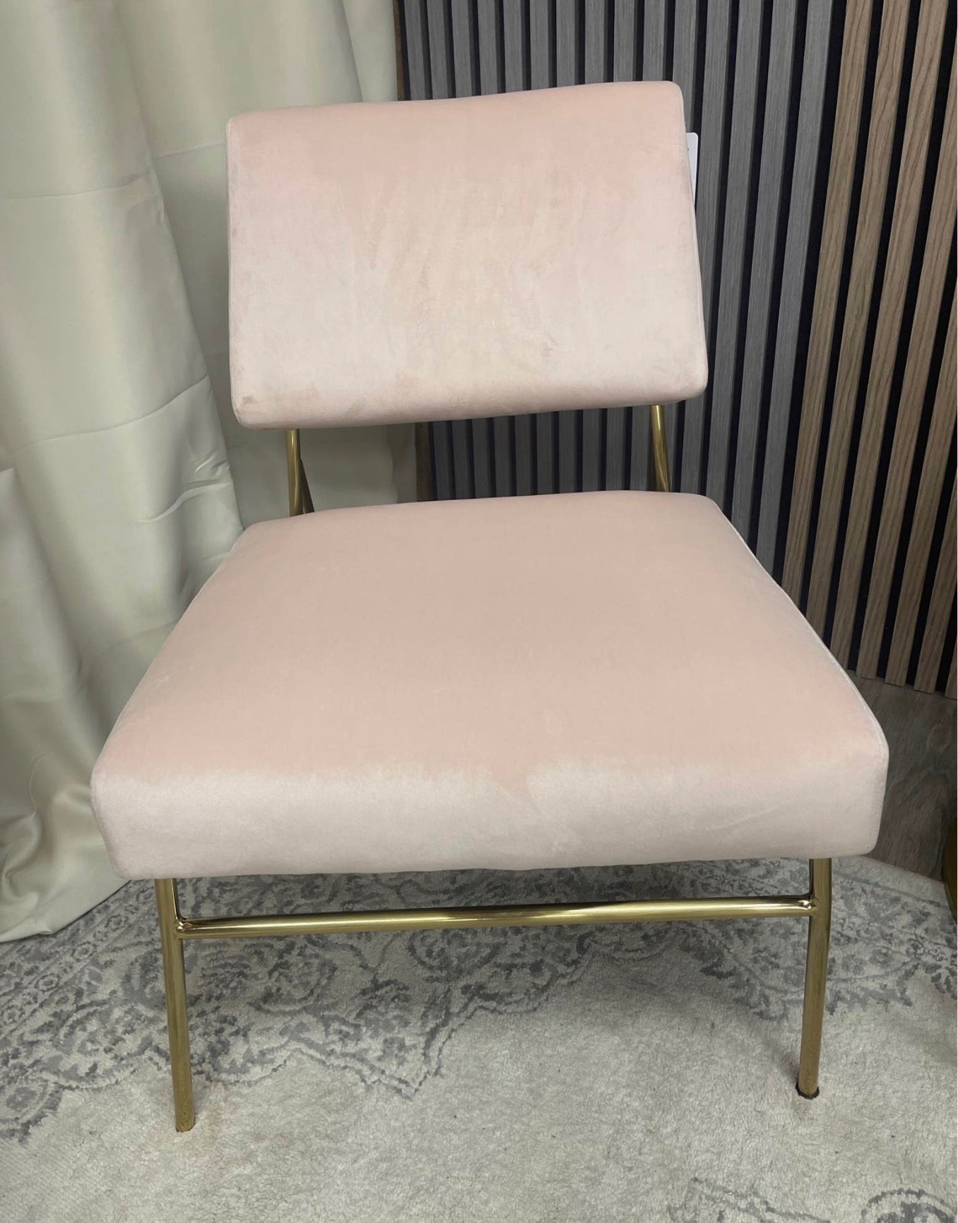 Blush Pink Velvet Accent Chair
