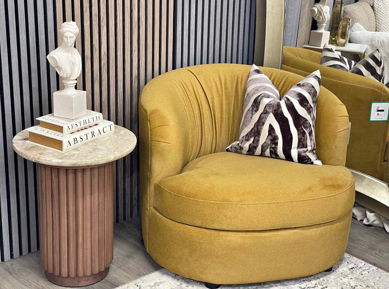 Portland Mohair Mustard Accent Chair