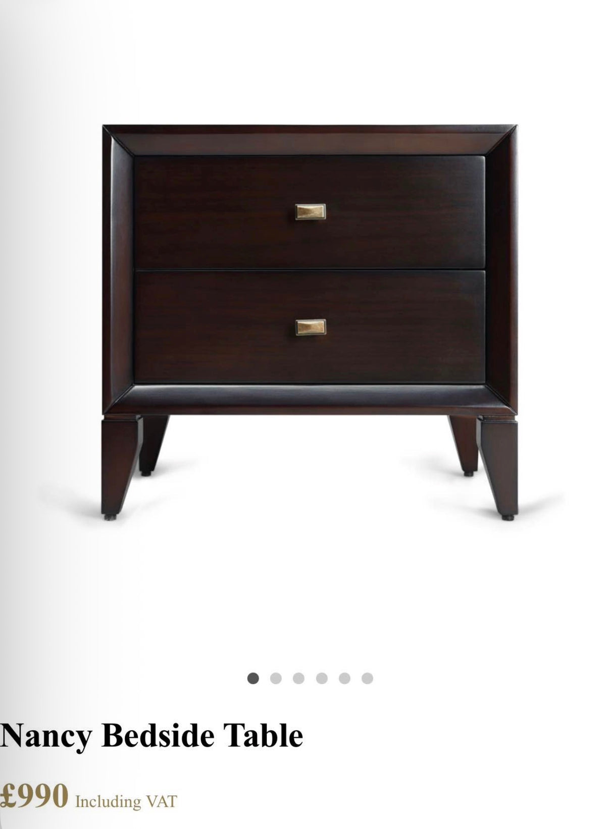 Set Of 2 Nancy Dark Walnut Bedside Tables