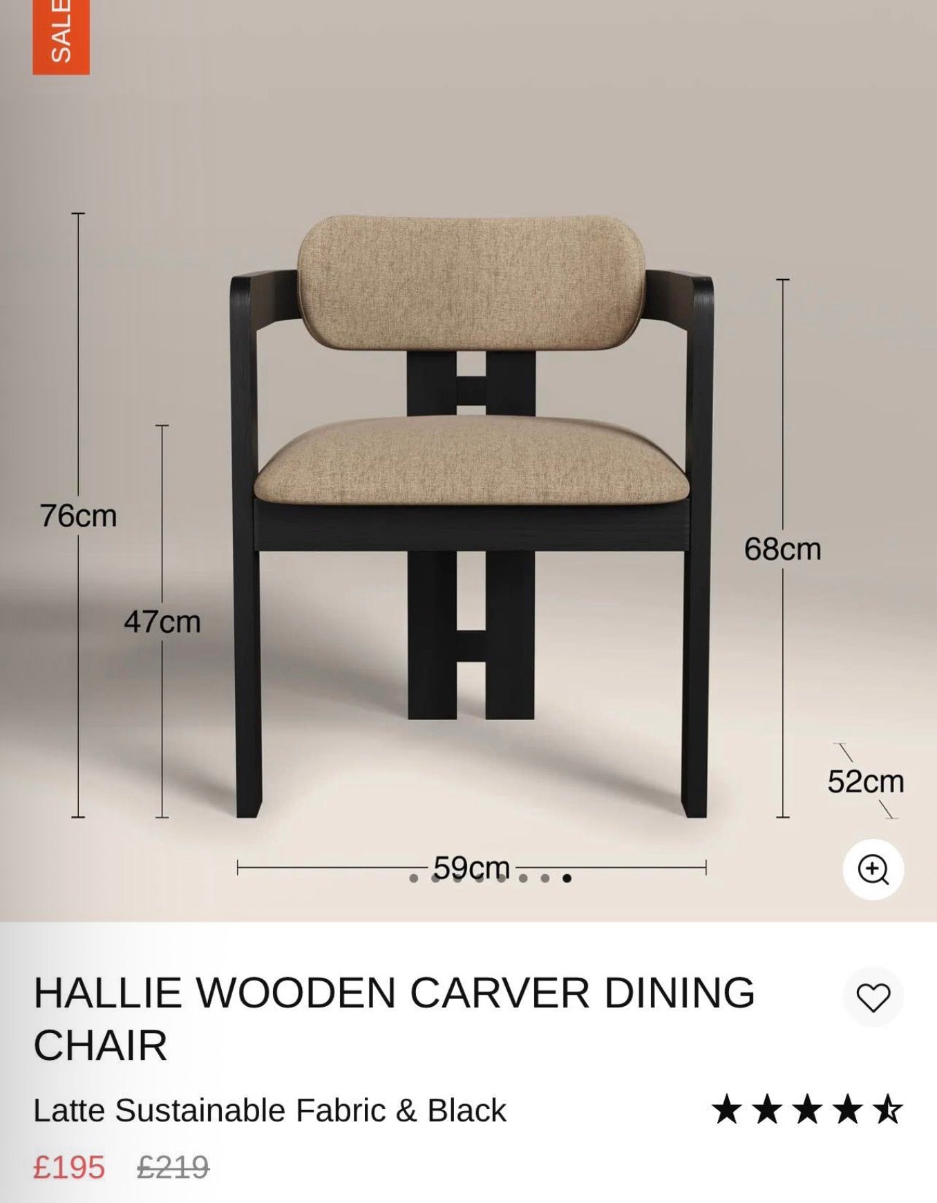 Hallie Carver Dining Chairs x2