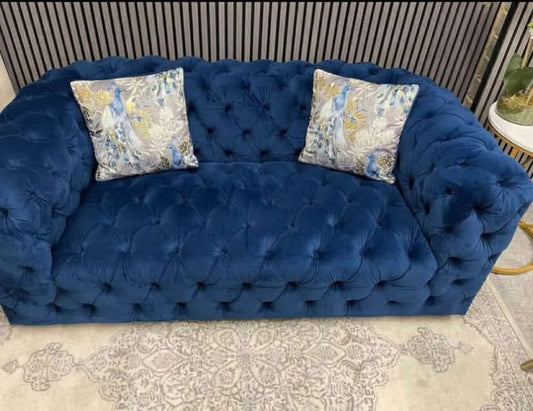 Navy Velvet Chesterfield Sofa