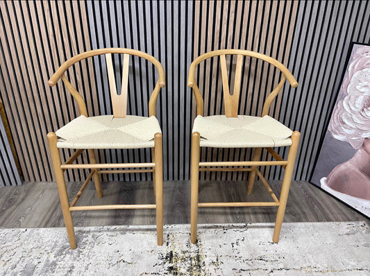 Wishbone Barstools x2