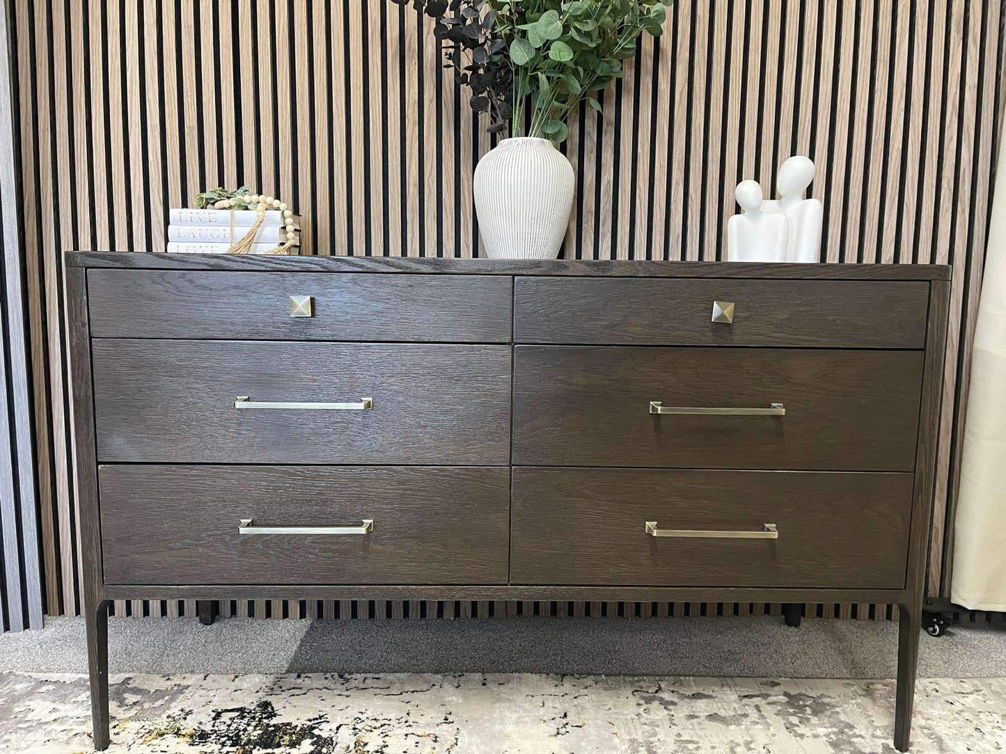 Hudson 6 Drawers Chest Brushed Brown Oak