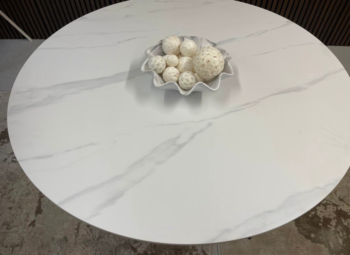 White Ceramic Round Dining Table