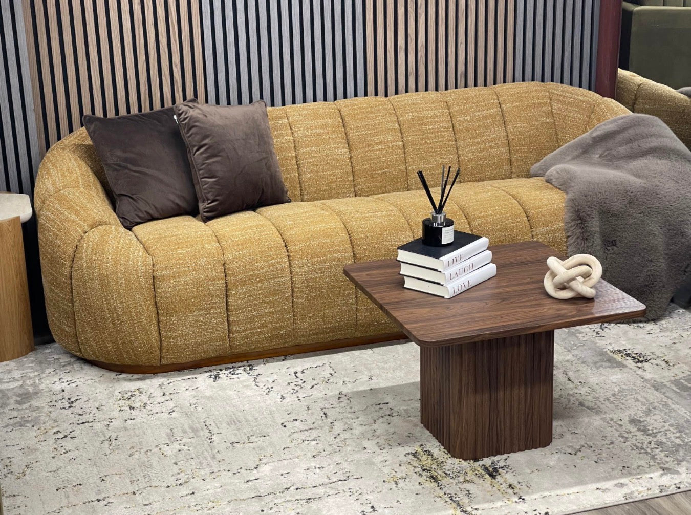 Ivy 3 Seater Speckled Honey Boucle Sofa