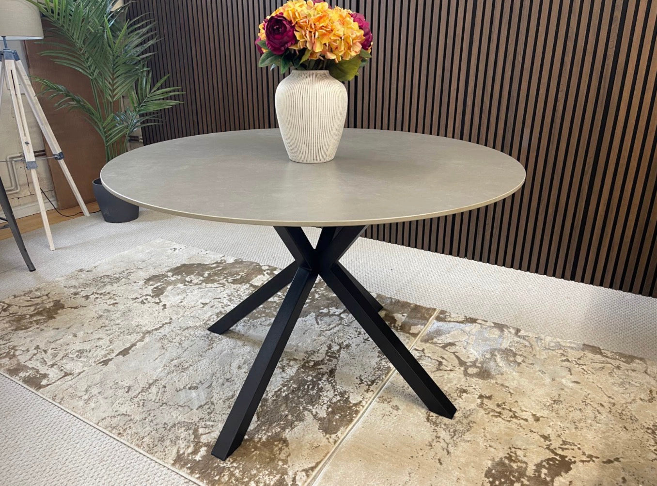 Round Grey Ceramic Dining Table
