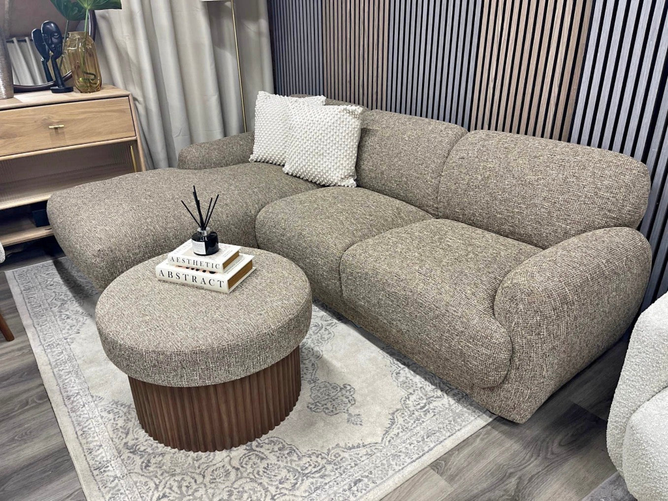 Cloud Left Hand Corner Sofa And Matching Storage Footstool