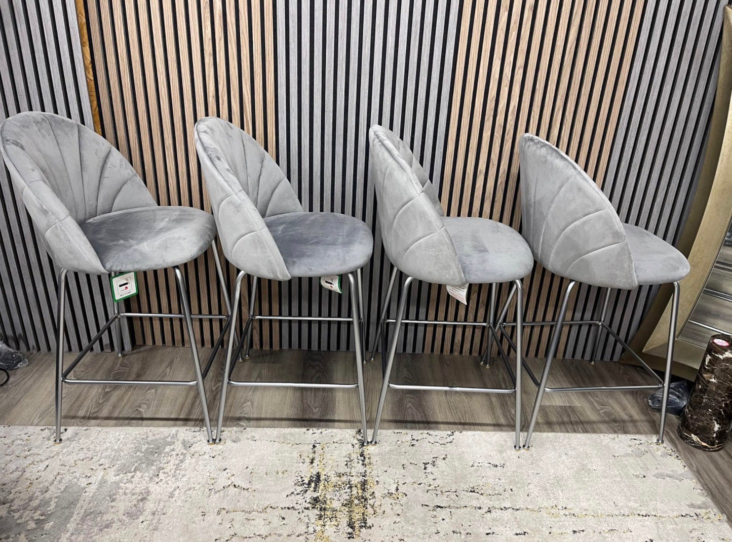 Grey Velvet Kitchen Stools £40 per chair