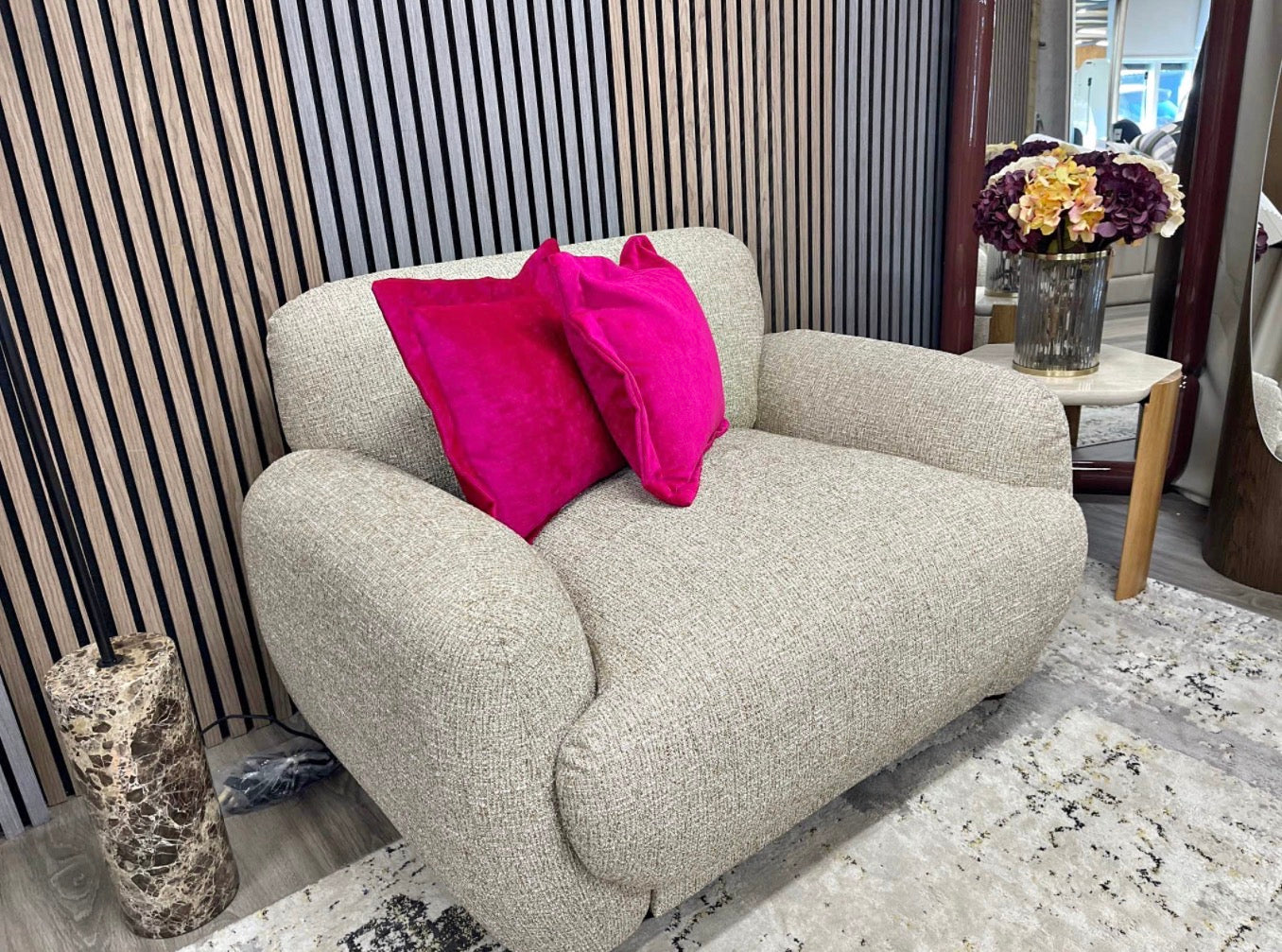 Speckled Latte Boucle Cloud Armchair