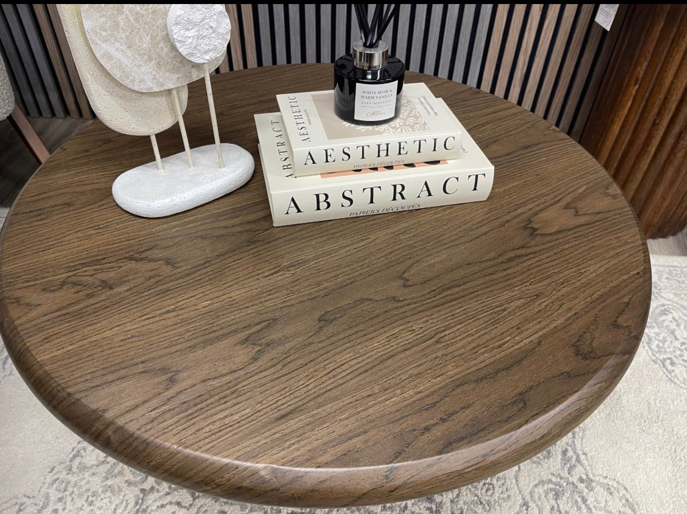 Round Walnut Effect Coffee Table