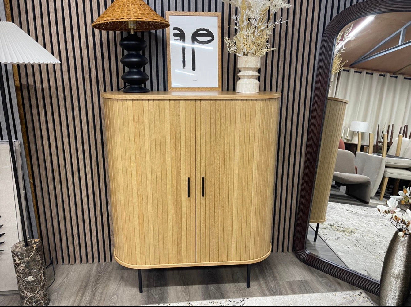 Cult Furniture Mika Tall Wooden Storage Sideboard