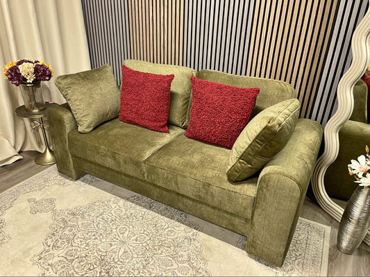Moss Green Velvet Sofa